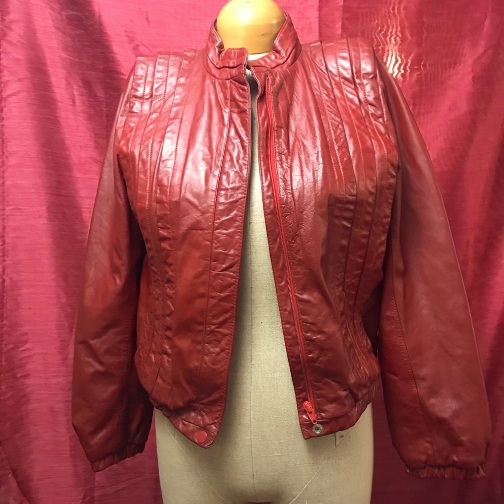 Vintage G iii red leather jacket